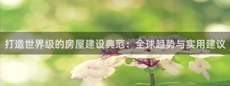 意昂集团官网：打造世界级的房屋建设典范：全球趋势与实用建议